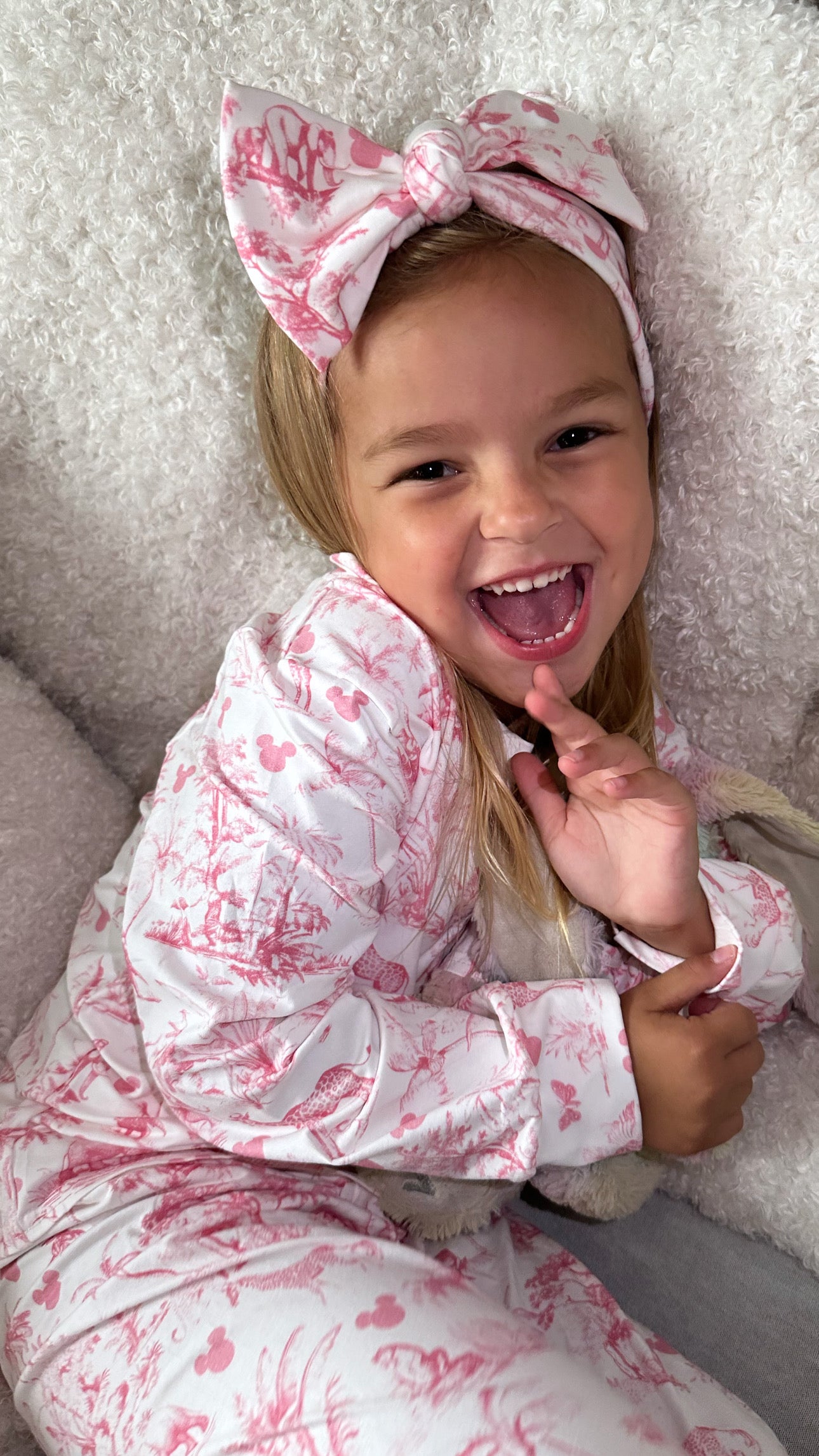 Toile Safari Headband Pink