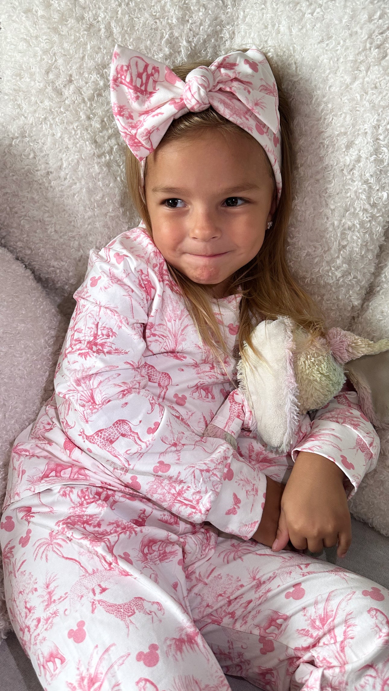 Toile Safari Headband Pink